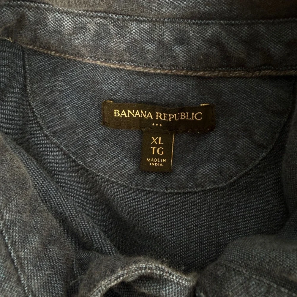 Banana Republic Mens XL Navy Blue Cotton Short Sleeve Chest Pocket Polo Shirt